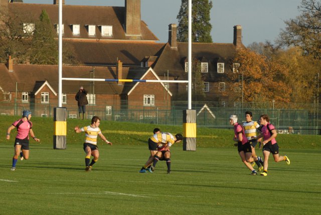 Cranleigh Rugby Pitch in use.