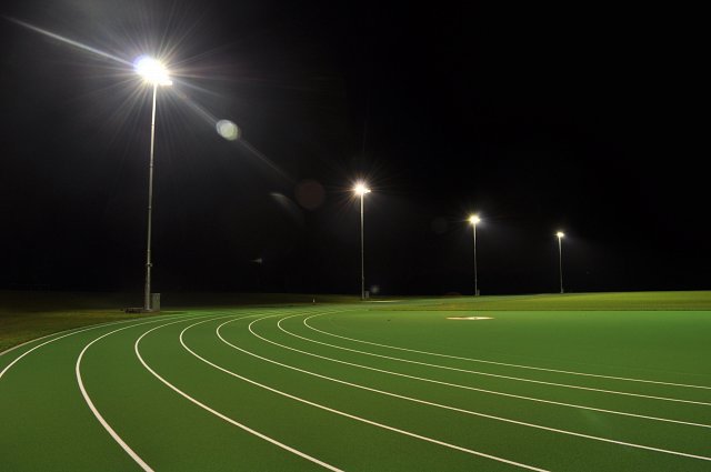 Little Marlow Athletics track by night