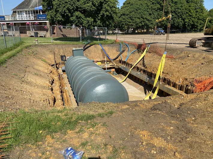 Installation of underground irrigation tanks