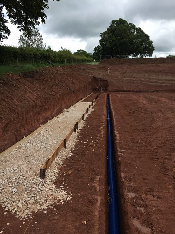 Sports pitch drainage installation
